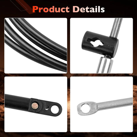 Detailed view of 13 Foot Gen I Outboard Engine Control Cables Set featuring durable marine-grade materials and metal fittings.