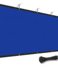 Blue 8 By 6 Feet Fence Privacy Screen For Outdoor Use Heavy Duty Mesh Windscreen UV Block Shade Cover Tarp Garden Backyard Patio Wall Privacy Net With Cable Zip Ties Included