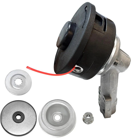 Gearbox Trimmer Head With AutoCut 25 2 Replacement For Brushcutter Weed Eater Gas Trimmers Easy Install Includes Gear Head And Cutting Line Compatible With Various FS Series Models And Replacement Parts 4180 640 0114 4002 710 2108, showing parts and cutting line.
