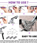 Pro Grade 601 Piece Upholstery Type M Nail Ring Pliers Kit with 600 M Nails and Hog Rings for fence fastening shown in use