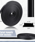 Magnetic Shower Door Seal Strip Replacement Roll, 134 Inches Long, Flexible Magnetic Strip For Framed And Semi Framed Sliding Doors