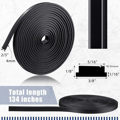 Magnetic Shower Door Seal Strip Replacement Roll, 134 Inches Long, Flexible Magnetic Strip For Framed And Semi Framed Sliding Doors
