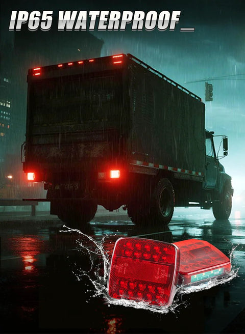OOGKA wireless magnetic trailer lights kit, two units, with battery display red LED brake/turn lights, IP65 waterproof.