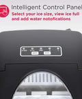 Go To Compact Countertop Ice Maker With 26 Lb Per Day Capacity, Black Finish, showing intelligent control panel.
