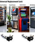 Two Pack Vending Machine Locks Keyed Alike With Six Identical Keys For Soda Snack Candy Machines And ATM Cabinets, High Security Tubular Keyway Cylinder Locks, Zinc Alloy Construction, No-Fuss Access With A Single Key That Opens Both Locks