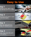 Safe No Wire Grill Brush With Scraper For Outdoor Grill Cleaning Steam Safe Cleaner Replaceable Head tutorial steps.