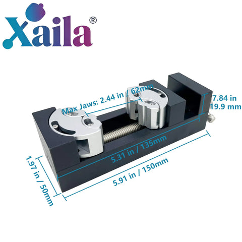 Xaila Fractal Vise For Drill Press Vise Mini With Self Adjusting Fractal Jaw System Snap Jaws And Angle Jaw, 150mm black metal clamp