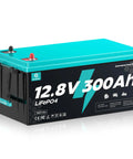 12V 300Ah LiFePO4 battery deep cycle with 3840Wh capacity, 200A BMS, 15,000 cycles, for off grid solar, marine, RV power storage
