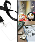 50 Piece Rock Solid Zinc Alloy Keychain Clips And D Ring Lanyard Hooks With Swivel Lobster Clasps Rust Proof Hardware displayed with lanyard and crafts.