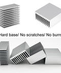 4 Pack Anodized Aluminum Heat Sinks 40 By 40 By 20mm Kit with 1.57 By 1.57 By 0.79 Inches fins shown in different angles