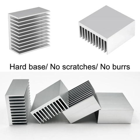 4 Pack Anodized Aluminum Heat Sinks 40 By 40 By 20mm Kit with 1.57 By 1.57 By 0.79 Inches fins shown in different angles