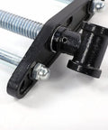 Close-up of Heavy Duty Steel Front Mount Shop Vise for Workshop Bench Clamping and Woodworking Projects, showcasing the steel mounting components.