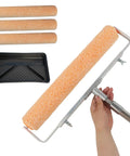 No Nonsense Heavy Duty Textured Paint Rollers For Walls With Medium Nap Polyester and Lightning Fast Paint Flow, paint roller with tray and extension pole