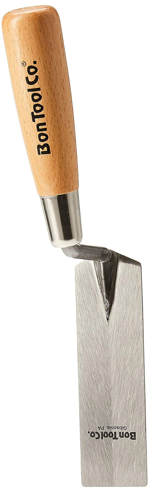 Pro Grade Margin Trowel For Brick Block And Stone Masonry With Hardwood Handle, 5 Inch Blade By One And A Half Inch Width, Hardened Tempered Carbon Steel