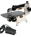 Heavy Duty 18 Inch Professional Scroll Saw Boasting Dead Nuts Cutting Accuracy With A Rock Solid Steel Table Smooth Tilting Arm Design Integrated Dust Port And Included Foot Pedal.