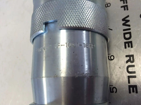Rock Solid One Inch Female NPSF Quick Coupling Female Coupler with steel body showing detailed engraving on the side.