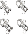 Four Pack Snap Shackle For Sailing Halyard And Rigging, 316 Stainless Steel Clevis Swivel Jaw Quick Release Hooks