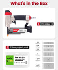 Pin Nailer Kit With The Workhorse 6000 Galvanized 23 Gauge Pins Ranging From One Half To One And Three Eighths Inches, included kit items