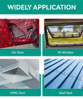 Car door installation using Rock Solid Butyl Sealant Rope 5 By 20 Ft Self Adhesive Waterproof Tape for secure sealing.