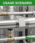 No Sweat 304 Stainless Steel Hex Reducer Adapter For Heavy Duty Plumbing connecting pipes in an industrial setting.