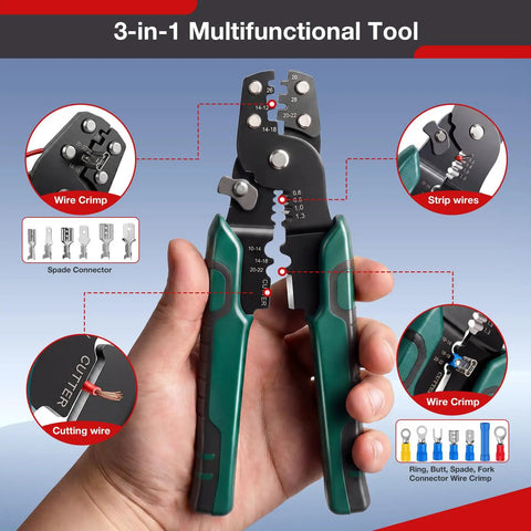 All-In-One 1150-Piece Wire Connectors Kit With Crimping Tool For Auto And Home Wiring multifunctional tool in hand