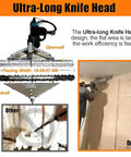 1800W Electric Foam Planer Shreds Stubborn Spray Foam Like A Hot Knife Through Butter, ultra-long knife head design