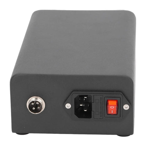 Top Tier 500W CNC Spindle Motor Kit features forced air cooling, rear view showing power connector and switch.