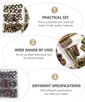 Heavy Duty Zinc Alloy T Nut Insert Kit For Woodworking And T Slot Track Applications, 120 Pcs Lock Nut Set details