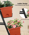 4 Tier Vertical Raised Garden Bed With Legs For Indoor And Outdoor Use, Space Saving Planter, easy assembly, metal frame, brick red