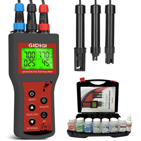 All In One Water Quality Meter For Aquariums And Hydroponics With Dissolved Oxygen pH Salinity TDS EC And Temp Bluetooth Data Logging