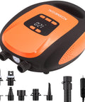 Electric Portable Paddle Board Pump For SUP With Auto Off And 20 PSI Beast Power Air Compressor, nozzle adapters, car connector.