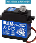 7Kg Waterproof 2065 Servo With Mount And Horn For 1/24 Axial SCX24 RC Crawler Upgrade, black housing with blue label