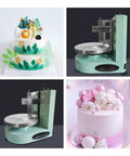 Semi Automatic Cake Icing Machine For Birthday And Wedding Cakes 4 To 12 Inch Round Cake Decorating Tool With Adjustable Scraper