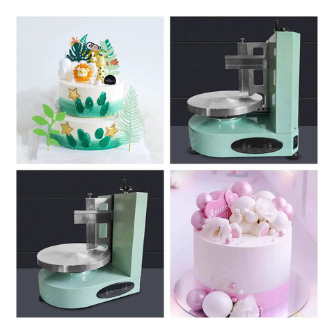 Semi Automatic Cake Icing Machine For Birthday And Wedding Cakes 4 To 12 Inch Round Cake Decorating Tool With Adjustable Scraper