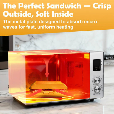 Portable Microwave Toaster For Crispy Grilled Cheese With Adjustable Silicone Strap And Removable Nonstick Plate Melt Cheese In Minutes Perfect For Travel Office Dorm Or Home Kitchen inside microwave