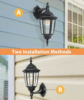 Outdoor Wall Lantern Sconce Light Black Plastic Exterior Waterproof Fixture For Front Door Garage Patio Bulb Included All Weather