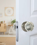 Crystal Privacy Glass Door Knobs With Locking Mechanism In Silver Vintage Style Interior Door Handles For Bedroom And Bath