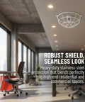 Lockdown Fire Sprinkler Head Guard Cover Badass Heavy Duty Stainless Steel Protector Cage For Warehouse Basement Garage Home Gym 7 X 2.6 Inch, robust shield in modern office.