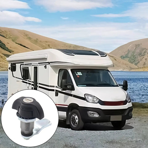 Keyed Alike Cabinet Locks With Cams for secure campervan storage, featuring a beefy locking system for home, shop, and trailer use.