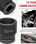 12-point 36mm socket from Duramax Flywheel Locking Tool Kit for 6.6L Duramax Diesel with Allison Transmissions, shown with drive connection.