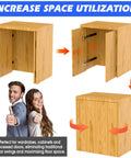 Industrial Grade Sliding Hidden Door Track Featuring Butter Smooth Gliding Pocket Door Hardware And Solid Steel Ball Bearings For Cabinet And Recessed Wall Doors 22 Inch Dual Set with wood cabinet doors open and closed.