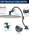 360° view of All Metal 12 Inch Rainfall Shower Head With Handheld, 16 Inch Upgrade Adjustable Extension Arm, Oil Rubbed Bronze