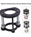 Aluminum Router Lift Base With Two Jaw Clamping Manual Lifting System And Crank Handle For 64-66mm Trimming Slotting And Chamfering Woodworking Project Setup Rustproof Stainless Steel Support Rod For Smooth Durable Heavy Duty Performance, 64-66mm motor