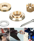 Upgrade 150-300HP Propeller Installation Hardware Kit For Yamaha Outboard Motors With Thrust Washer, Spacer, Nut, Cotter Pin
