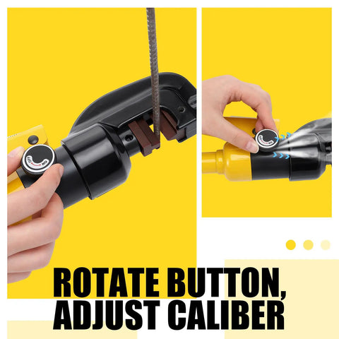 Heavy Duty 8 Ton Hydraulic Rebar Cutter For 5/8 Inch Steel Bar Manual Bolt Chain Shear Tool showing calibration adjustment feature.