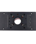 Heavy Duty Manual Lifting Base Router Insert Plate Flip Board Kit For Table Routers With Hand Crank 46mm Stroke with measurement markings.