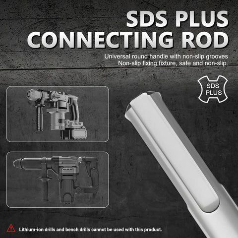 SDS Plus connecting rod detail from Pro-Grade 34-Piece Concrete Hole Saw Kit With 30 To 110mm Tungsten Carbide Masonry Bits