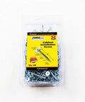 Top Shelf Heavy Duty Two Inch Self Tapping Wood Screws With Oversized Flat Heads And Square Drive Zinc Coating Delivers Rock Solid Holding Power Without Washers Great For Cabinetry And Boardwork Two Hundred Pack in packaging.