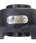 Close-up view of heavy duty flange bearing 2 inch with double taper roller bearings, Moline brand, Type E flange.