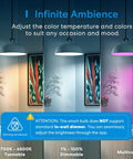 Smart BR30 Flood LED Bulbs 2 Pack Dope Color Changing RGBCW, 1300 Lumens, 100W Equivalent, Dimmable, Works With HomeKit Siri Alexa Google